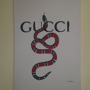 GUCCI Snake by Fairchild Paris 24"x36" Wall Art, NWT, Brand New